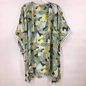 Gianni Bini green tropical print swim cover up
